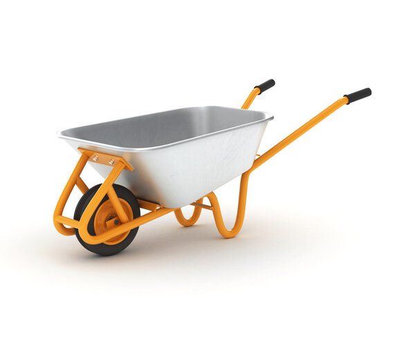 Wheelbarrow isolated on a white background