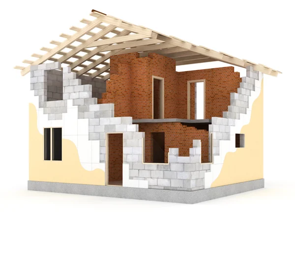 Architecture model house showing building structure — Stock Photo, Image