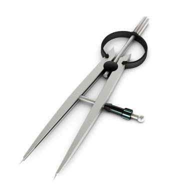 Beyaz arka plan üzerinde izole çizim pusula