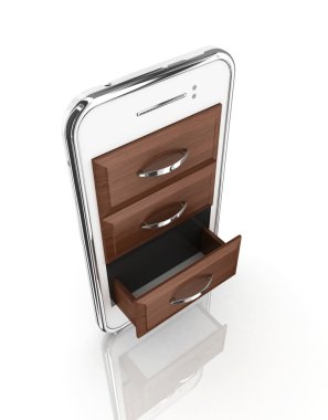 izole bir raf gibi telefon