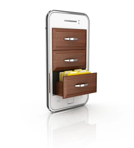 Phone like a shelf isolated — Stock Photo, Image