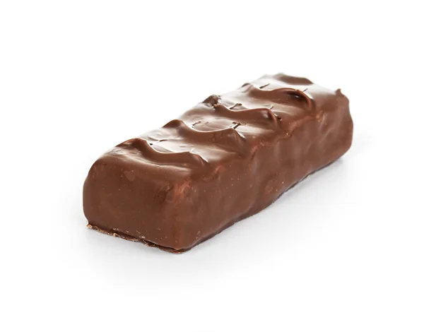 Nahaufnahme Detail der Schokoladenteile auf weißem Hintergrund — Stockfoto