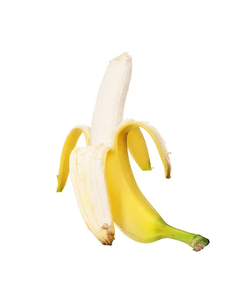 Banana matura fresca isolata su sfondo bianco — Foto Stock