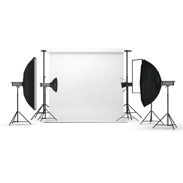 Photo lighting equipment isolated on a white background — Stock Photo, Image