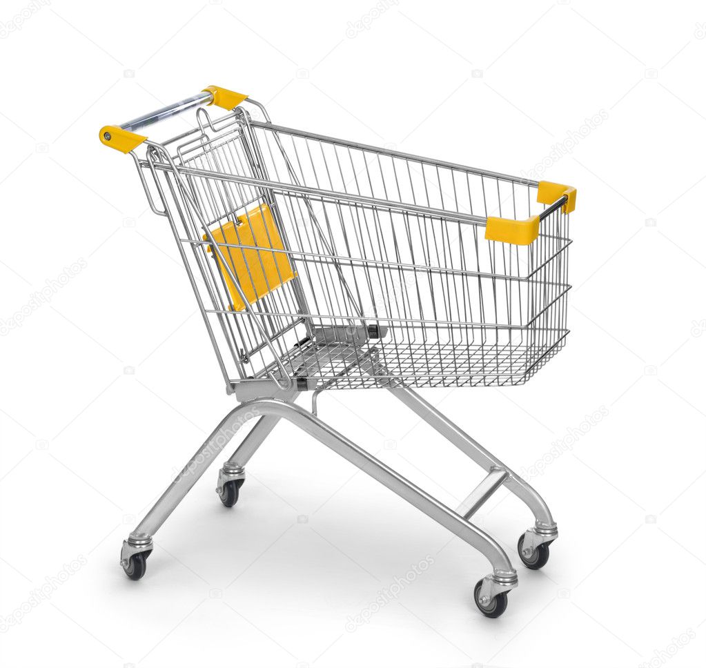 Shopping cart isolated on the white background