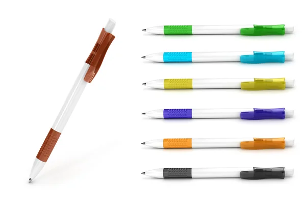 Ilustração 3d de conjunto de canetas coloridas — Fotografia de Stock