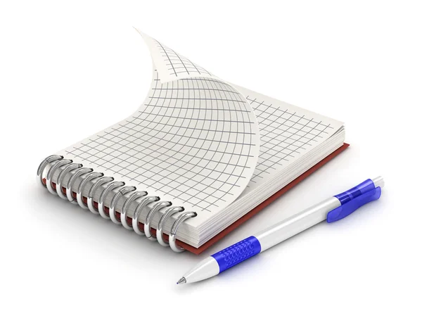 Egy tollat, és notebook — Stock Fotó