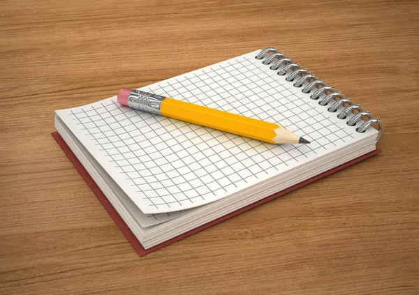 Notebook and pencil — Stock Photo, Image