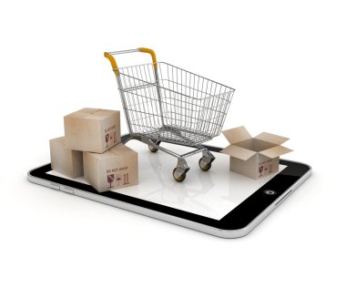 tablet pc üzerinden alışveriş sepeti