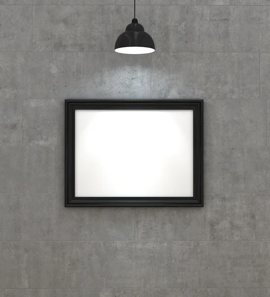 Black frame on the wall in room — Stock Photo, Image