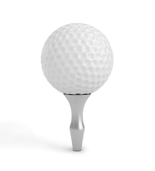 Golf ball on white tee realistic — Stock Photo, Image