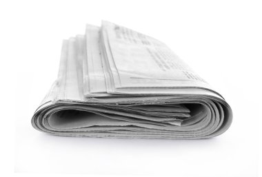 Beyaz üzerine izole edilmiş gazete