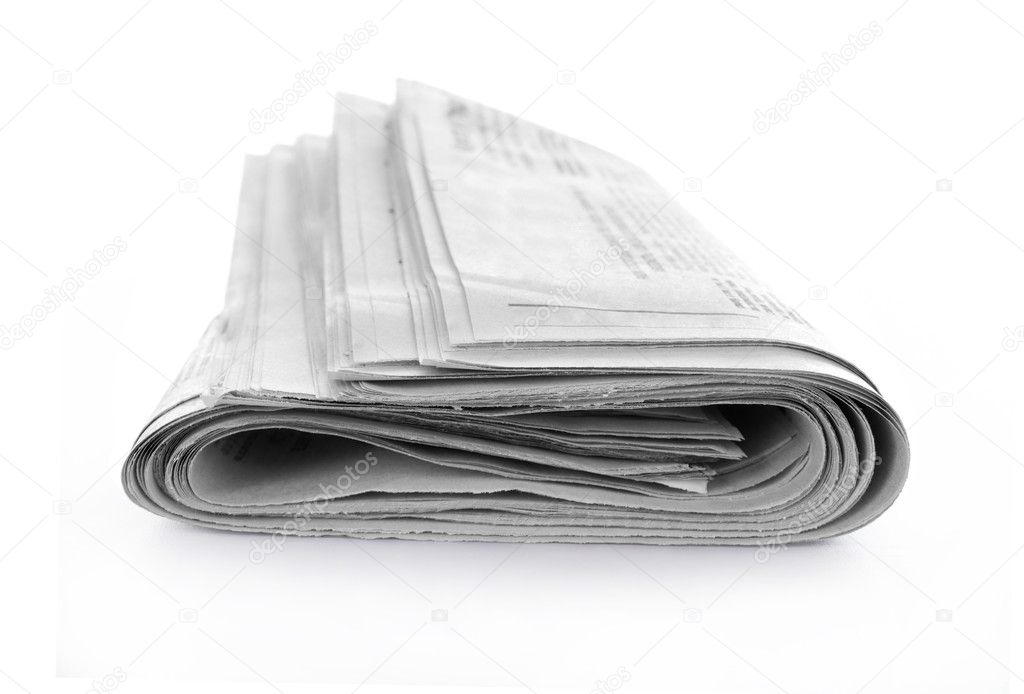 Newspaper isolated on white