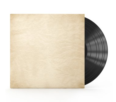 bir kağıt halinde eski vinil kaydı