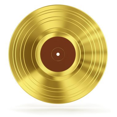 Altın vinyl record izole