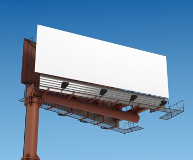 Grand açık billboard üzerinde beyaz 3d