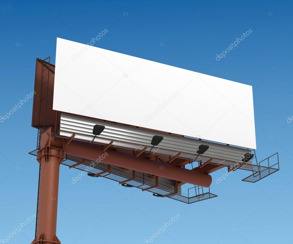 Grand outdoor billboard over white 3D