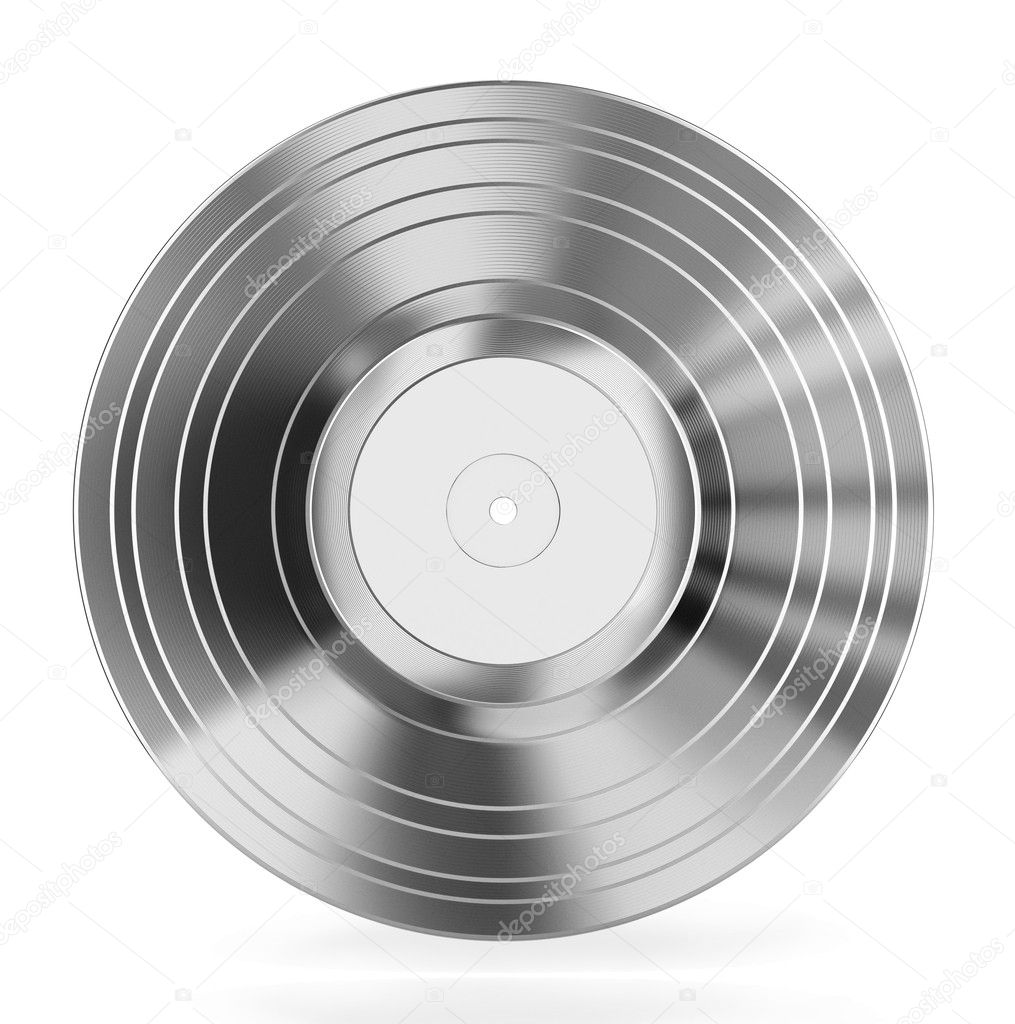 Silver vinyl isolated, 3d
