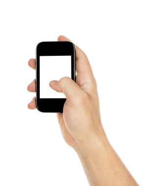 El ele tutuşan akıllı telefon.