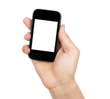 El ele tutuşan akıllı telefon.