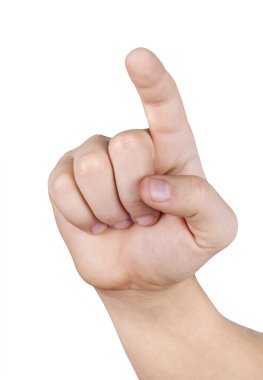 Parmakla göstererek.