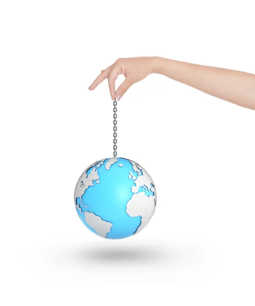 Globe on a chain — Stock Photo, Image