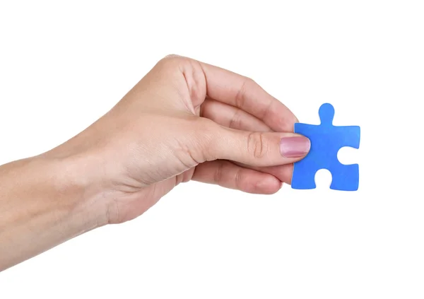 Puzzle in hand isolated — Stock Photo, Image