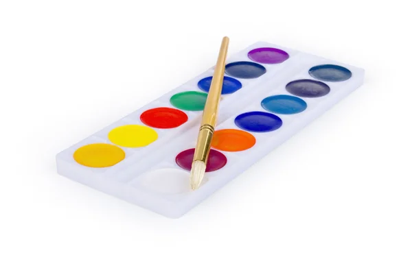 Paint and paintbrush — Stock Photo, Image