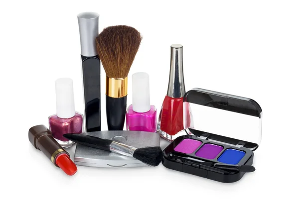 Makeup brush and cosmetics — Stock Photo, Image