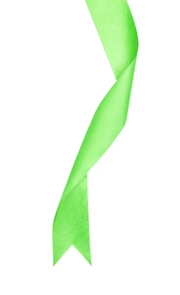 Сияющая зелёная атласная лента — стоковое фото