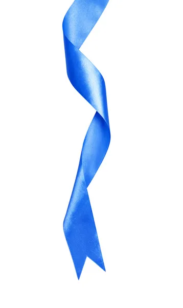 Сияющая синяя атласная лента — стоковое фото