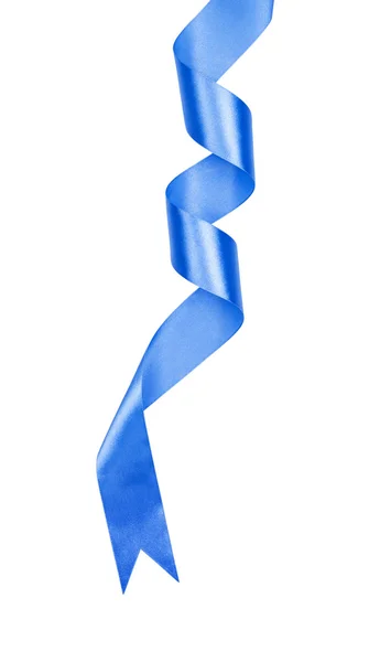 Shiny blue satin ribbon — Stock Photo, Image