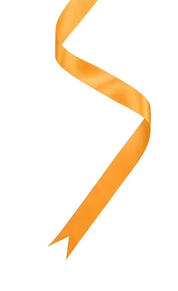 Glanzende oranje satijn lint — Stockfoto
