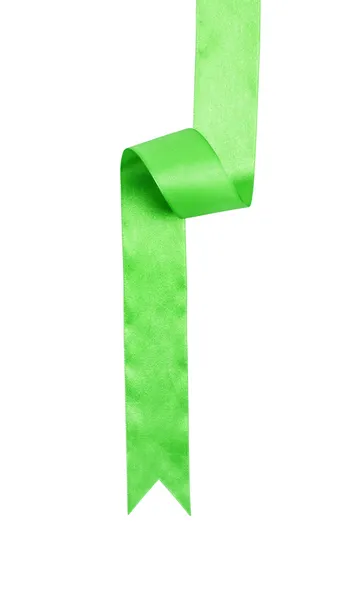 Сияющая зелёная атласная лента — стоковое фото