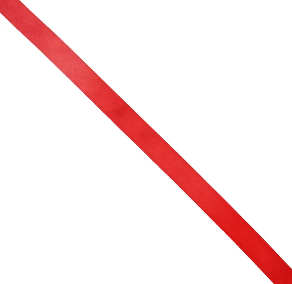 Lesklá červená saténová stuha — Stock fotografie