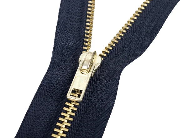Metalic opened zipper — Stock Photo, Image