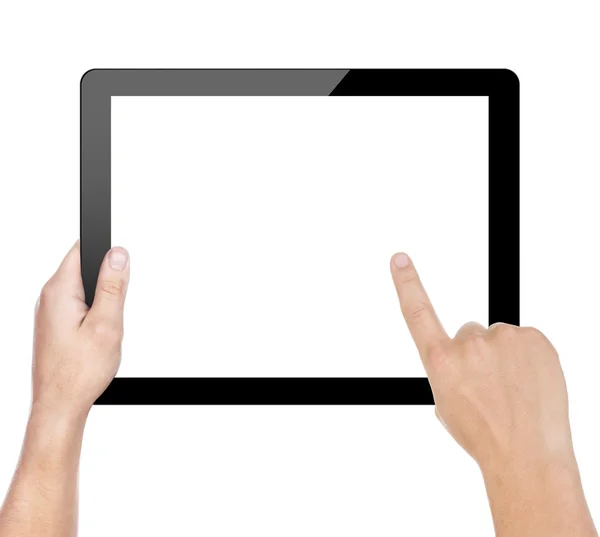 Hände halten Tablet — Stockfoto