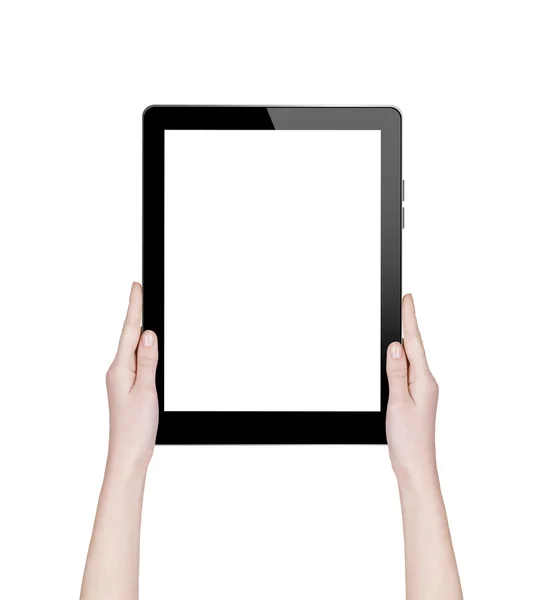 Hands holding tablet — Stock Photo, Image