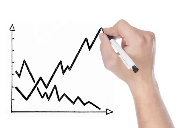 Affärsman ritade diagram — Stockfoto