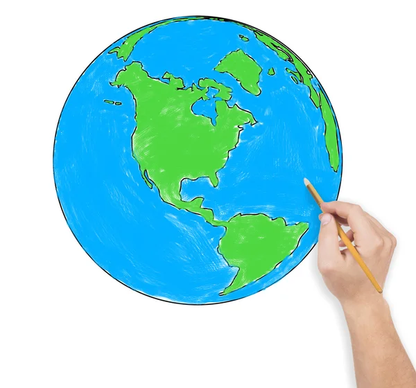 Mano dibuja Globe —  Fotos de Stock