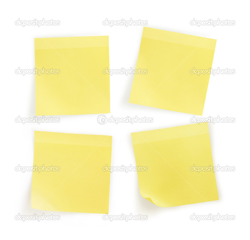 Four yellow blank stickers