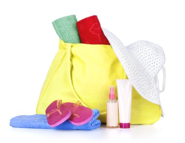 plaj çantası plaj aksesuarları ile