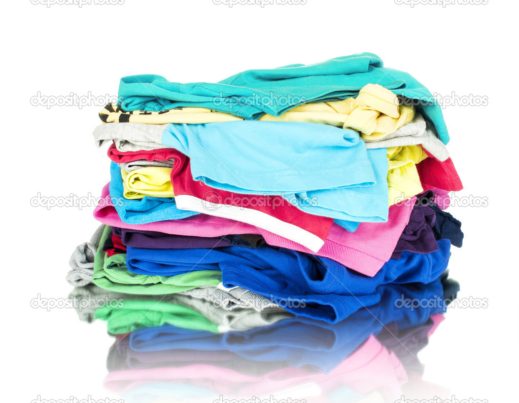 Stacks of colorfull clothes