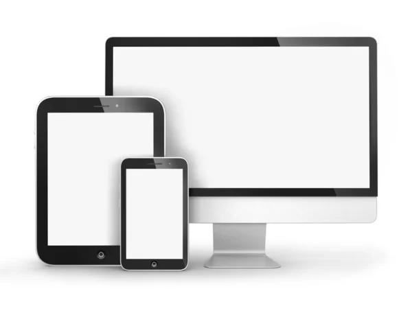 Display, PC tablet and smartphone — Stock Photo, Image