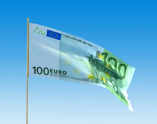 Cent euros drapeau — Photo