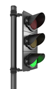 Trafik ışığı beyazda izole edildi