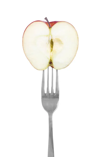 Vork met apple — Stockfoto
