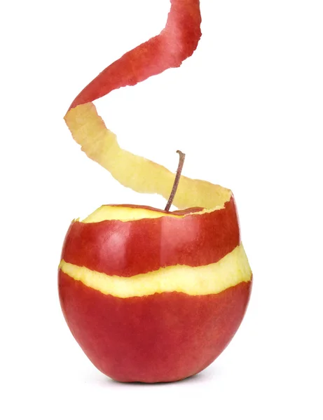 Apple with peeled skin — Stock Photo, Image