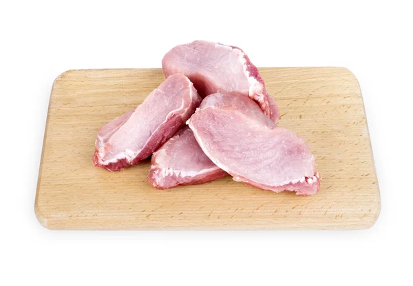 Many fresh pork chops or cutlets — Stock Photo, Image