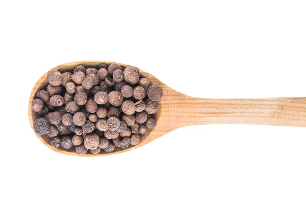 Pepe nero in cucchiaio di legno — Foto Stock